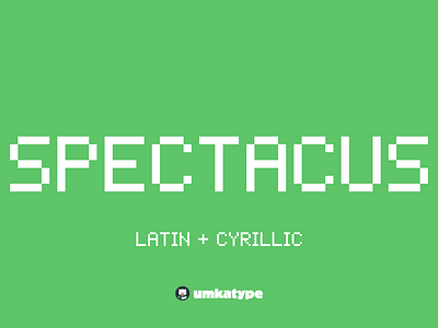 Spectacus - Pixel Font 90s font bold pixel font creative font display font game design web design web font кириллица