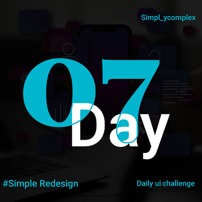 Challenge day7 7 days challenge app challenge creativity dark theme design typography ui user experience app ux visual design