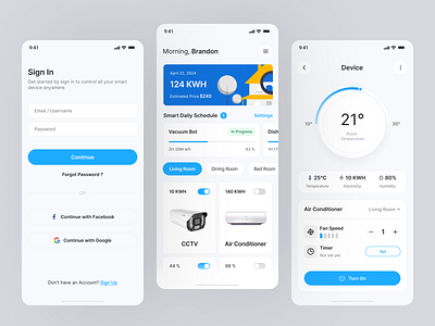 Smart Home Monitoring App Design app automation branding control design devices guard home iot mobile mockup modern monitoring protection remote security smart home tech ui ux