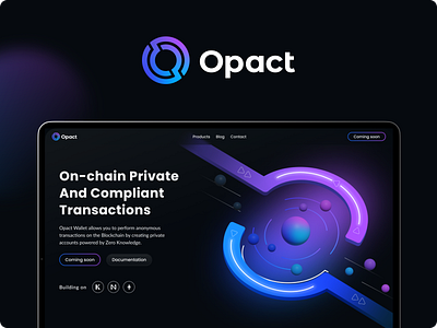 Opact - Branding design for the web3 privacy company branding darkmode ui design web3
