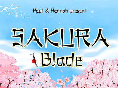 SAKURA Blade font cartoon creative cute elegant font font design font style fonts graphic design handwriting handwritten japan lettering modern motion graphics sakura script