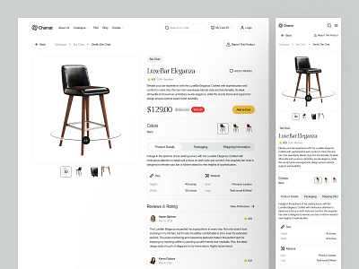 Chamat - Detail Product Page chair design detail page ecommerce furniture interior light mode listing online shop product page shop shopping store ui ui design uiux web design