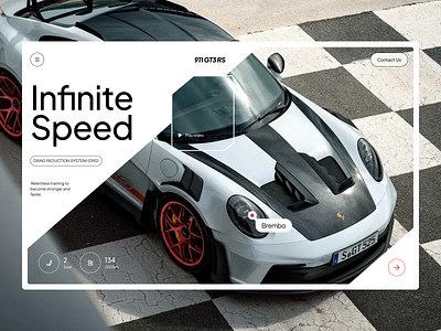 Porsche 911 GT3 RS Website Concept automotive car car shop dealer design hero section layout porsche showroom transport typography ui user interface ux vehiecle web design website