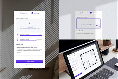 Decoroom: Virtual Interior Design App - AI Prompt ✨ ai animation artificial intelligence component dashboard interaction interior modal pop up product design prompt property prototype saas ui component uiux virtual web app web design web product app design dashboard