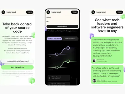 metahead — enterprise-grade metarepo code cp design git landing repository site tool ui ux web website
