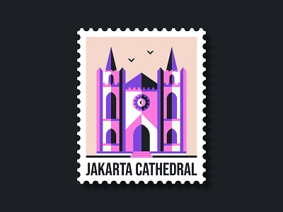 Jakarta Cathedral cathedral church illustration indonesia jakarta landmark