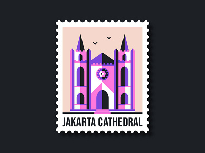 Jakarta Cathedral cathedral church illustration indonesia jakarta landmark