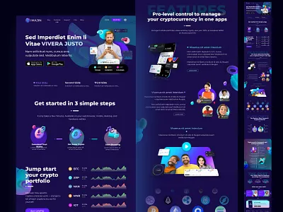 Imajin NFTS Website Dersign clean cryptocurrency design exploration landing page marketplace metaverse nfts simple ui uidesign uxdesign web web design website