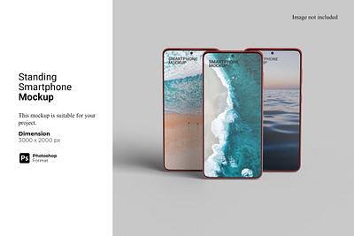 Standing Smartphone Mockup standing