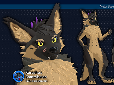 KINGSH3P - Freakhound Retexture 3d 3d model anthro anthropomorphic canine commission dog furry german shepherd retexture texturing vrc vrchat vtube vtuber