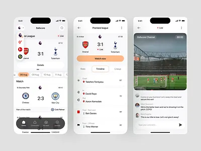 Ballscore - Football Livescore App ballscore design football app football live ios liga live app live score live update livescore app match mobile app design product design scoreboard soccer sport app statistics tournament ui design uiux