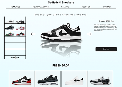 Landing Page for a Sneaker site - #DailyUI 3 dailyui ui