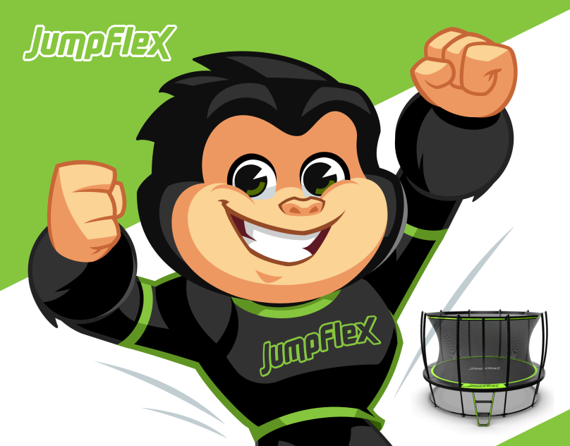 Gorilla Mascot for JumpFlex brand identity brand illustrations brand mascot business mascot cartoon logo character design character logo character mascot gorilla logo gorilla mascot illustration illustrator mascot mascot design mascot designer mascot logo trampoline trampoline mascot