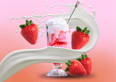 Strawberry shake graphic design
