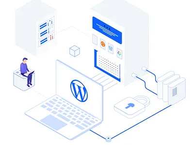 WordPress hosting isometric illustration Design cloud hosting cloud server futuristic illustration hosting vector illustration isometric illustration online storage illustration server illustration tech illustration ui illustration wordpress wordpress illustration