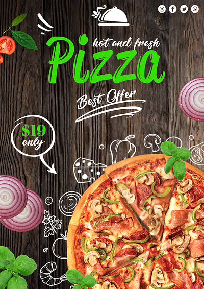 Food poster design adobe photoshop ads banner banner design branding design flyer food food flyer food manipulation foods graphic design mune offer pizza poster poster design social media social media post design