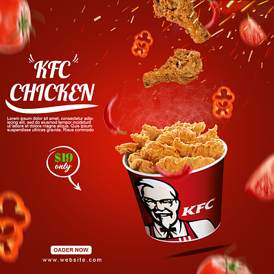 Food poster design adobe photoshop ads banner banner design branding chicen design flyer food foods graphic design kfc offer post design poster poster design social media social media post