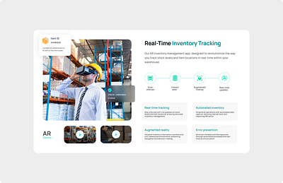 Feature page section - AR inventory branding design ui ux