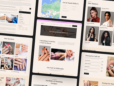 GlamNails | NailArt and manicure Inner pages preview beauty beauty parlour care health landing page manicure modern nail salon design nail salon landing page nail salon web design nail salon websites nailcare nails new pedicure salon ui web design website women