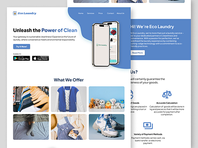 🧺 Eco Laundry — A Laundry Business Home Page design exploration laundry business laundry website laundry website design ui ui design ui design exploration user interface website design