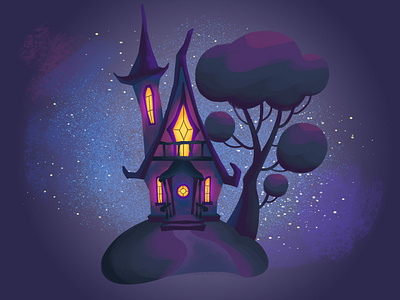 Witch's house 2d art 2d game conceptart digitalart environment fairytale house illustration magic night tale witchs house