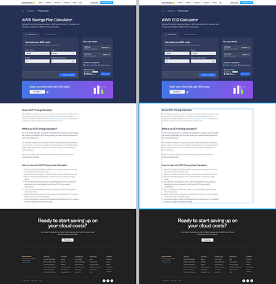 Resources Section of Economize Landing Page for Desktop 🖥️ aws calculator cloud cloud cost optimization design mockup resources resources page saas savings plan calculator typography ui ux web design