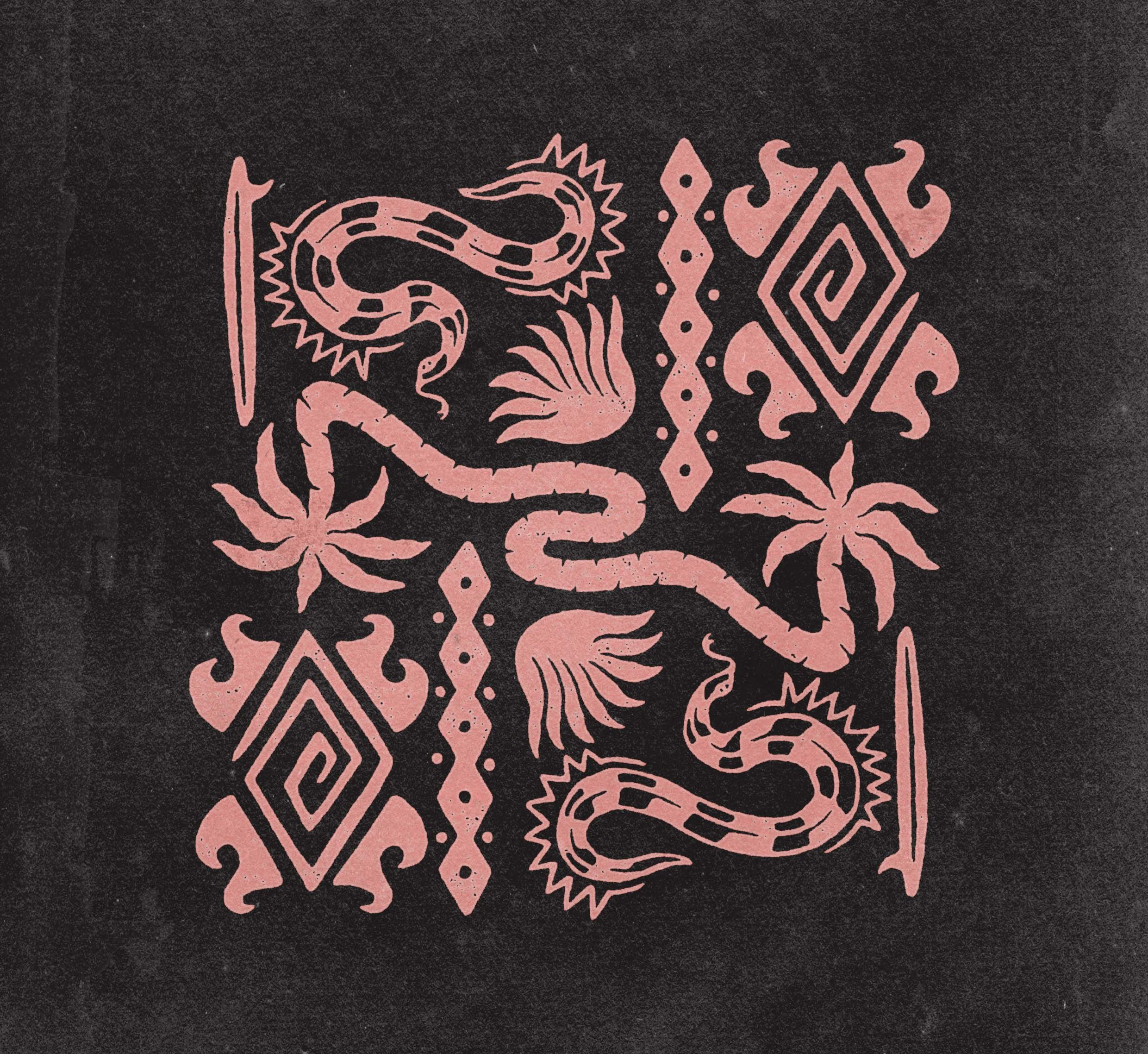 Beach Ornament - Illustrations angonmangsa badges beach branding design flame graphic design graphicdesign hand drawn illustration lockup logo merch ornaments palm snakes surf tiki vacation vintage