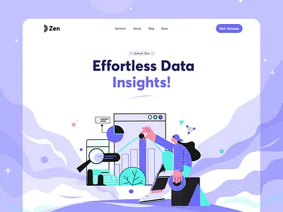 Hero Header Illustration analysis character creative data design graphic design hero header illustration insights landing product saas ui vector website