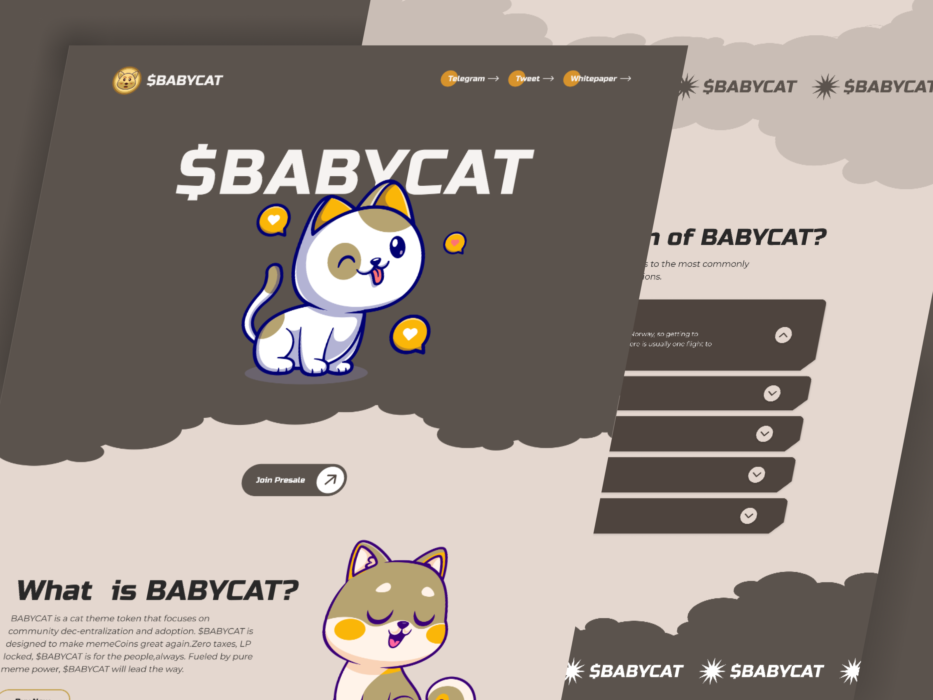 Babycat Meme Token landing page by Sk Tahsin Ahmed on Dribbble