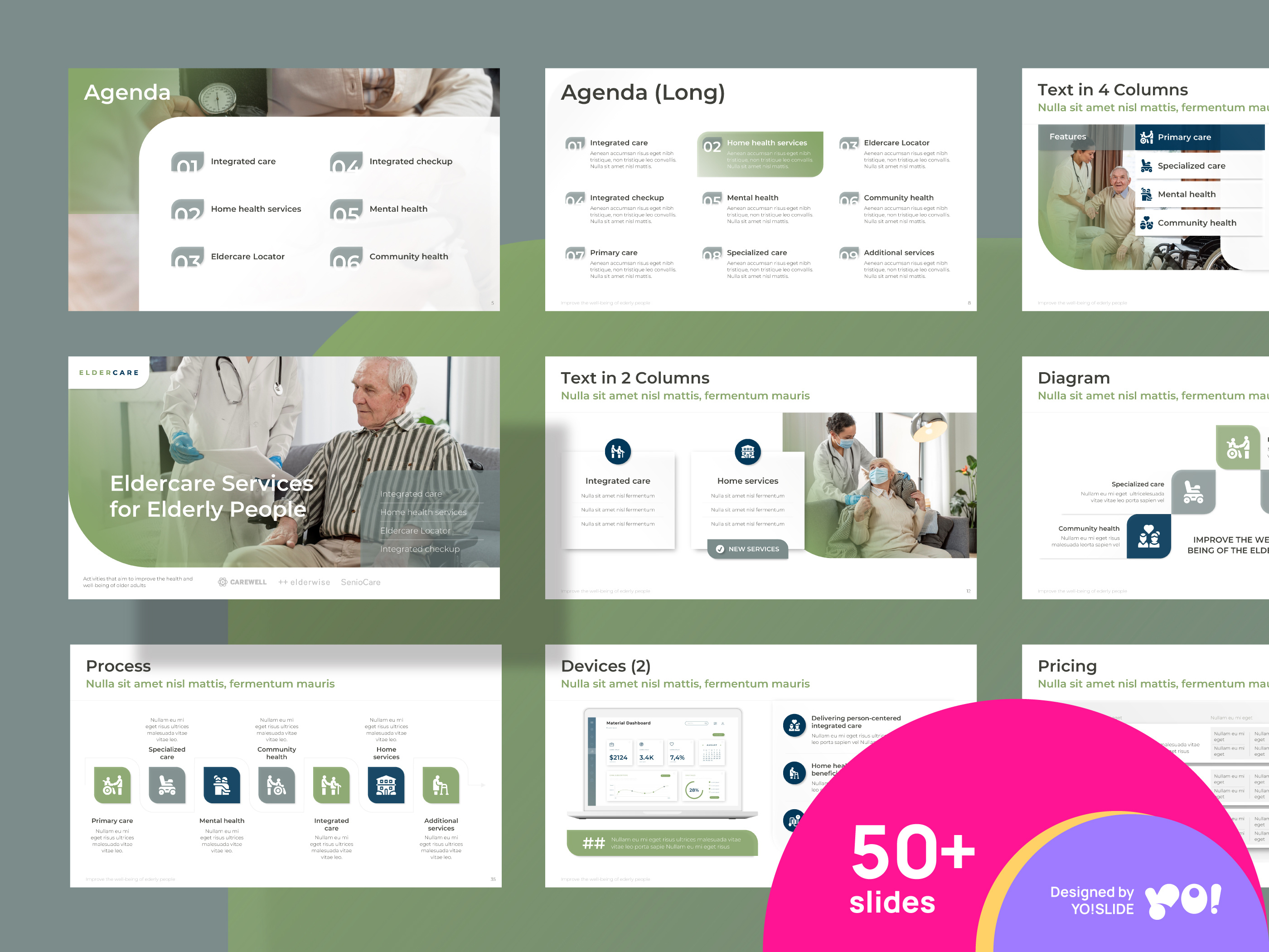 ELDER CARE Healthcare Presentation PowerPoint Template agenda competition design diagram elderly elderly people graphic design health health service healthcare pitch deck pitch decks powerpoint powerpoint template ppt ppt template presentation presentations service template