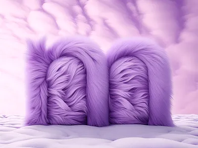 Furry Letter - M 3d adobe photoshop ai branding clouds figma firefly fur furry generative ai graphic design logo m pastel purple snow texture