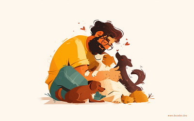 A Warm & Loving Hug ❤️‍🩹 adoption branding care design dog graphic design hug hugging illustration love minimal pet vector