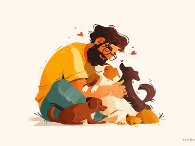 A Warm & Loving Hug ❤️‍🩹 adoption branding care design dog graphic design hug hugging illustration love minimal pet vector