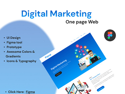 Popup - A Digital Marketing One Page web animation figma ui website template