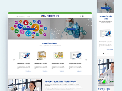 Web bán thuốc Zenca Pharm ui