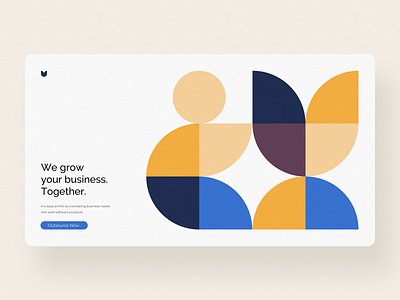 Grow Together clean colors geometric geometry graphic design illustration minimal pattern shapes simple web design website