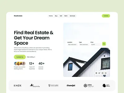 RealEstate Landing Page agency website branding design doradesign figma figma design graphic design illustration landing page landing page design opacityauthor realestate ui ux website website design