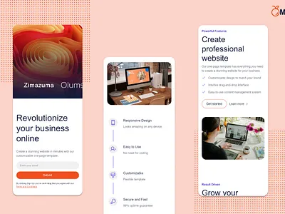 Marija - Mobile Elegance: One-Page Webflow Template Design branding framer template graphic design mobile design ui web design webflow webflow template