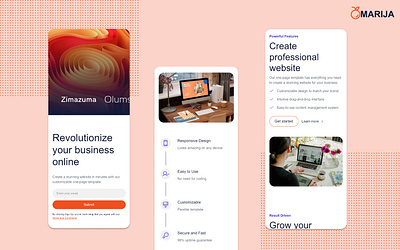 Marija - Mobile Elegance: One-Page Webflow Template Design branding framer template graphic design mobile design ui web design webflow webflow template