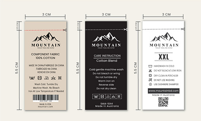 Clothing Care Label, Wash Label Design apparel tag branding care label clothing label clothing tag fashion wash label woven tag