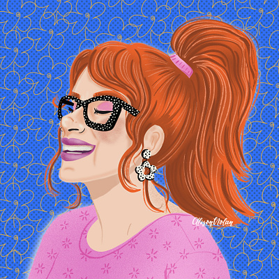 Portrait Party 7 characer illustration design digital drawing drawing challenge female illustrator female portrait hand drawn happy illustration procreate red hair