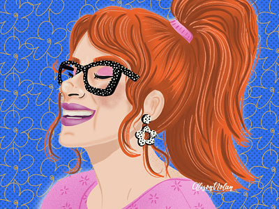 Portrait Party 7 characer illustration design digital drawing drawing challenge female illustrator female portrait hand drawn happy illustration procreate red hair