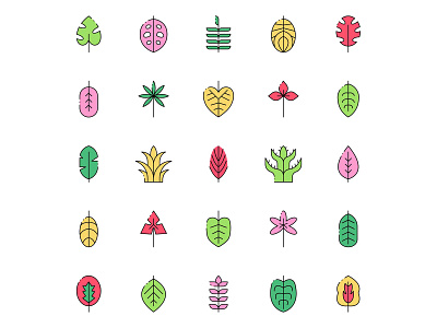 Tropical Leaves Icons free icon freebie icon design icon set leaves leaves icons tropical leaves vector icon