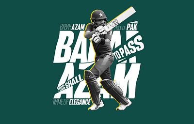 Babar Azam The Name of Elegence poster sports typography