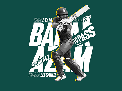 Babar Azam The Name of Elegence poster sports typography