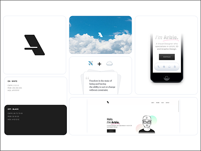 Brand Identity 🍱 airplane bento bento grid brand identity clean figma logo logo design minimalist persona branding