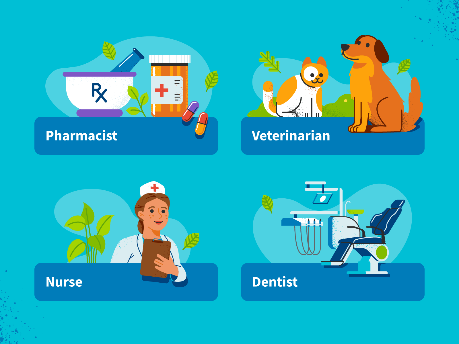 Jobs illustrations brush character dentist design firefighter flat icon illustration infographic lawyer nurse pharmacist police stroke vector vet veterinarian