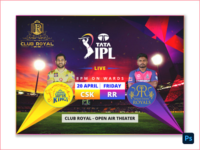 IPL2024 Live csk design graphic design illustration ipl ipl live photoshop rr