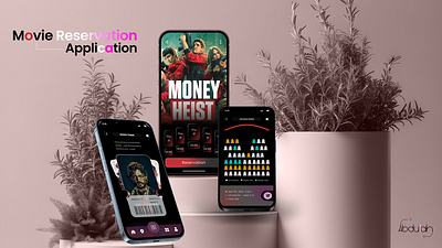 🎬The Movie Reservation Mobile Application 3d animation branding figmadesign logo mobile app mobile application motion graphics ui