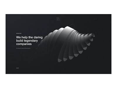 VC fund homepage 3d branding business capital clean dark elegant fintech futuristic home homepage luxury minimal minimalistic motion motion design shape ui venture web design